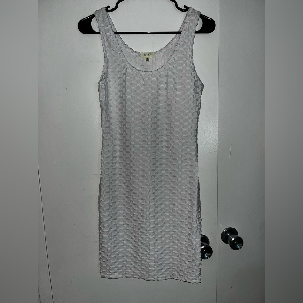 Love J Textured White Mini Dress